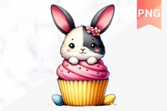 Easter Bunny And Cupcake Sublimation - Clipart PNG Product Image 1