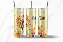 Hello Fall Design Tumbler with Truck, Pumpkins, Autumn Theme Product Image 3