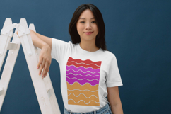 Colorful Wavy Stripes Abstract Embroidery Design Product Image 3