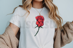 Vibrant Red Rose Illustration Romantic Floral Design Product Image 3