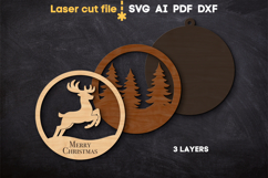 Christmas Ornament Deer SVG laser cut file for Glowforge Product Image 3