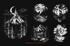 10 Bundle Dark Art Mountain Landscape Night Forest River Product Image 5