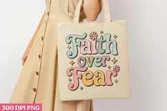 Faith over fear PNG, Retro Christian Sublimation PNG Product Image 3