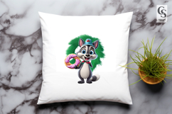 Cute Raccoon With Donut Clipart Sublimation PNG Product Image 3