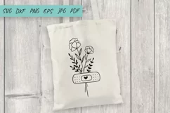 Floral patch Svg, Wildflowers Svg, Flower bandage Svg Product Image 3