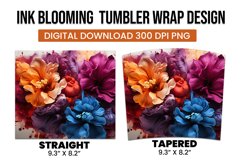 watercolor Blooming flower tumbler warp sublimation Product Image 3
