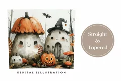 Cute Halloween Tumbler Sublimation, Cartoon Mushrooms PNG Product Image 3