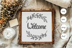 Floral Welcome SVG| Welcome Farmhouse Sign| Door signs Cut f Product Image 3