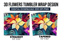 3D flowers tumbler warp design Product Image 3