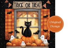 Trick Or Treat Halloween Tumbler, Halloween Cat Tumbler Product Image 3