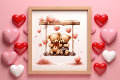 Valentine Animal On Swings Clipart, Valentine Animal Clipart Product Image 3