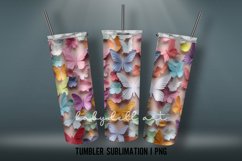 3D Butterflies Tumbler | Sublimation 3D Tumbler Wrap Product Image 3
