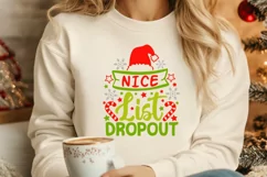 Nice List Dropout Svg, Funny Christmas Svg, Santa Claus Svg. Product Image 4