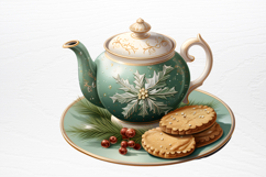 Watercolor Christmas blue Clipart PNG Product Image 3