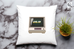 Retro Vintage TV Level Up Clipart Sublimation PNG Product Image 3