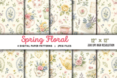 Spring Floral Digital Paper JPG Product Image 1