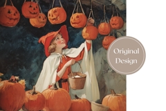 Vintage Halloween Tumbler Wrap Design, Halloween PNG Product Image 3
