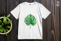 Green Monstera Leaf Watercolor Clipart Sublimation PNG Product Image 3