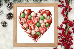 Christmas Hearts Watercolor Clipart, Christmas PNG Product Image 4