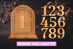 Wedding Table Numbers SVG Laser Cut Stand Design Product Image 1