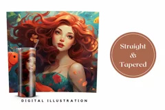 Red Hair Mermaid Sublimation Design 20 oz, Mermaid Tumbler Product Image 3