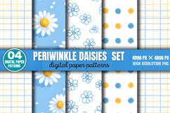 Periwinkle Daisies Set Digital Paper Bundle PNG Product Image 4