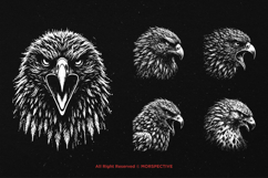 10 Bundle Dark Art Hawk Head Bird Eagle Wings Hunter Skull Product Image 5