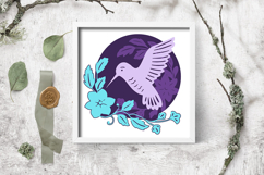 Hummingbird Layered papercut / Flower Layered paper cut Product Image 3