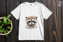 Floral Raccoon Watercolor Clipart Sublimation PNG Product Image 2