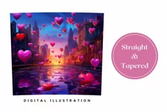 Valentines Tumbler Sublimation, Love Hearts Tumbler Design Product Image 3