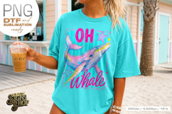 Oh Whale png, Girly Coastal Summer Whale Design DTF Product Image 4
