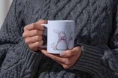 Easter Bunny Mug Wrap PNG | 15 oz Sublimation Design Product Image 3