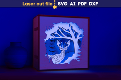 Deer Nursery Night Light SVG laser cut file for Glowforge Product Image 3