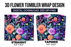 Colorful Flower Tumbler Wrap Design Product Image 3