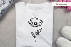 Hand Drawn Single Poppy Stem SVG Product Image 3