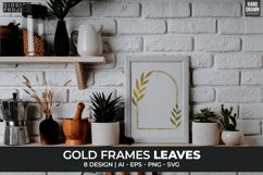 8 Gold Frames Leaves, Geometric Golden Frames Floral Product Image 3