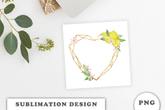 Watercolor Lemons Gold Frame png Product Image 3