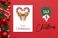 Cartoon Christmas Cansy Cane Greeting Card, Christmas Card Product Image 3