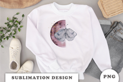 Watercolor Moon with Butterfly png Product Image 3