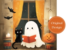 Kids Halloween Ghost Tumbler, Halloween Bats Tumbler Wrap Product Image 3