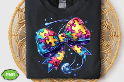Autism Nurse Coquette Bow PNG, Autism Bow PNG Product Image 1