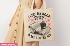 I like my book spicy &amp; my coffee icy PNG, Iced Coffee Mental Product Image 3