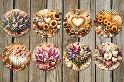 Romantic sunflowers &amp; lilac bush | Car coaster &amp; key chain Product Image 3