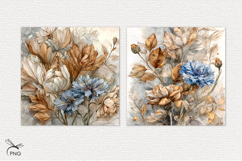 Watercolor cornflowers digital paper, background clipart Product Image 3