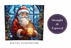 Santa Claus Tumbler Wrap Design, Christmas Sublimation Product Image 3