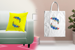 Blue Floral Wreath Embroidery Design Product Image 3