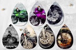 Motorcycle | Bike Teardrop earring sublimation design bundle Product Image 3