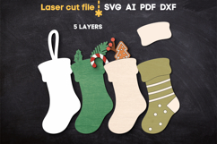Christmas Stocking SVG laser cut file for Glowforge Product Image 3