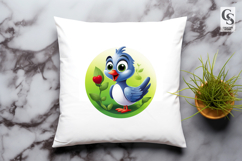 Cute Blue Bird Cartoon Clipart Sublimation PNG Product Image 3