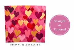 Love Hearts Tumbler Design, Valentine's Day Sublimation PNG Product Image 3